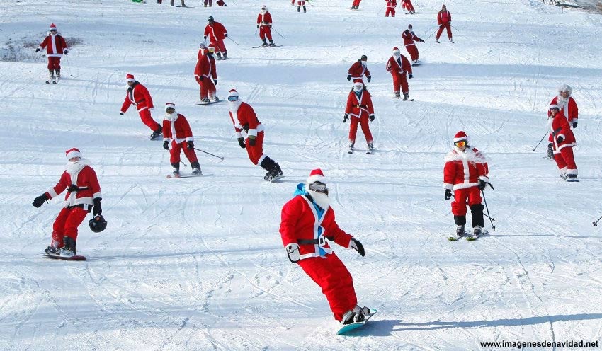 IMAGEN DE NAVIDAD PAPA NOEL ESQUI