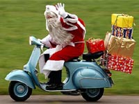 Papá Noel en moto